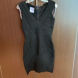 Herve Leger Black Midi Cocktaik Dress